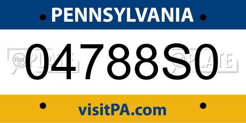 04788S0 Pennsylvania License Plate