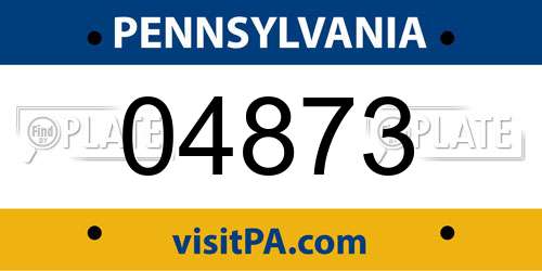 04873 Pennsylvania License Plate