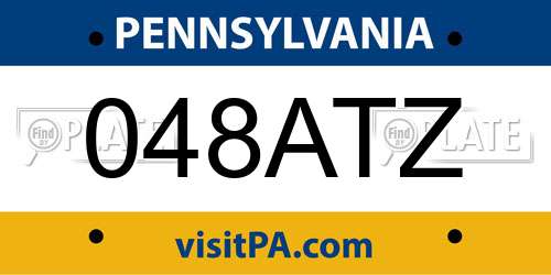048ATZ Pennsylvania License Plate