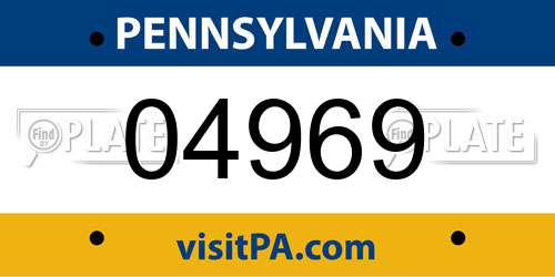 04969 Pennsylvania License Plate