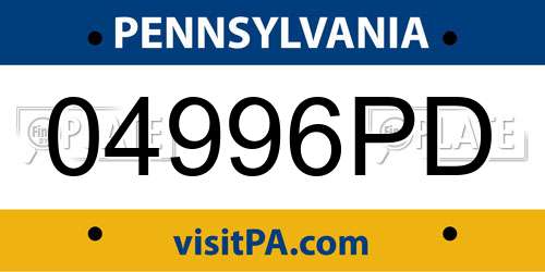 04996PD Pennsylvania License Plate