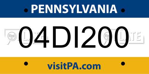 04DI200 Pennsylvania License Plate