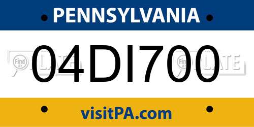 04DI700 Pennsylvania License Plate