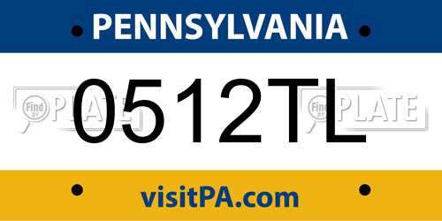 0512TL Pennsylvania License Plate
