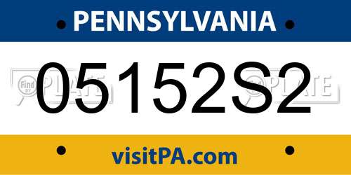 05152S2 Pennsylvania License Plate