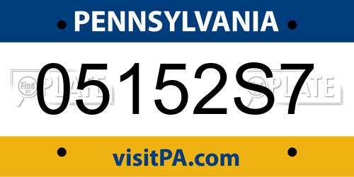 05152S7 Pennsylvania License Plate