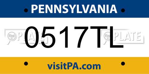 0517TL Pennsylvania License Plate