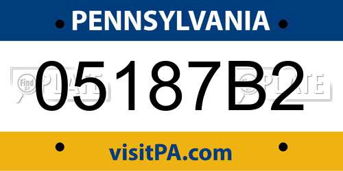 05187B2 Pennsylvania License Plate