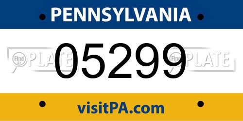 05299 Pennsylvania License Plate