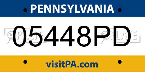 05448PD Pennsylvania License Plate