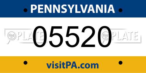 05520 Pennsylvania License Plate