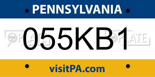 055KB1 Pennsylvania License Plate