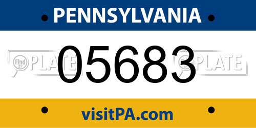 05683 Pennsylvania License Plate