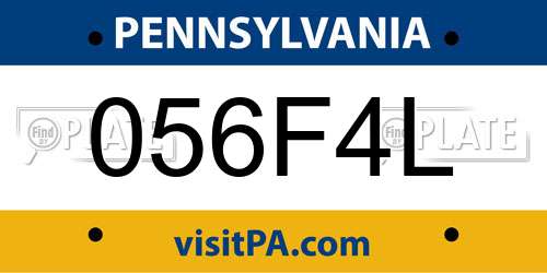 056F4L Pennsylvania License Plate