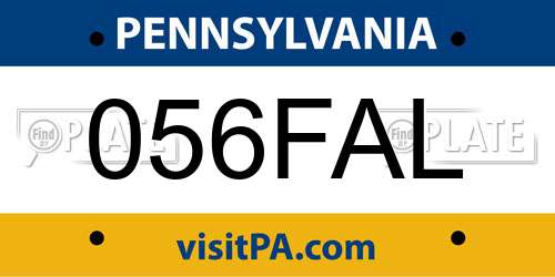 056FAL Pennsylvania License Plate