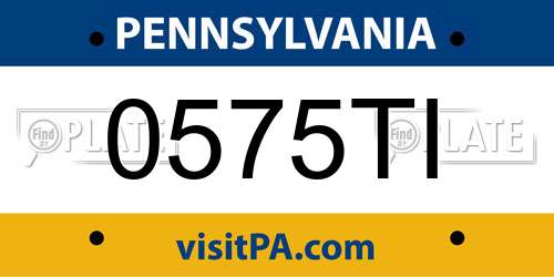 0575TI Pennsylvania License Plate