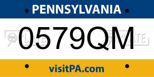 0579QM Pennsylvania License Plate