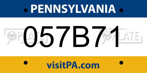 057B71 Pennsylvania License Plate