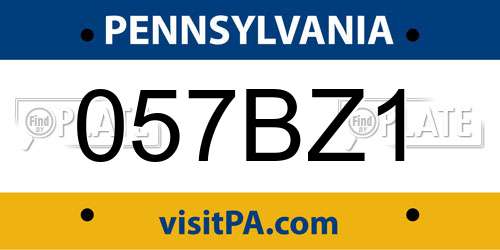 057BZ1 Pennsylvania License Plate