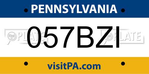 057BZI Pennsylvania License Plate