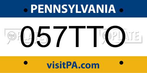 057TTO Pennsylvania License Plate