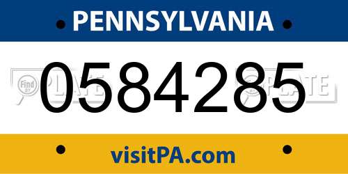 0584285 Pennsylvania License Plate