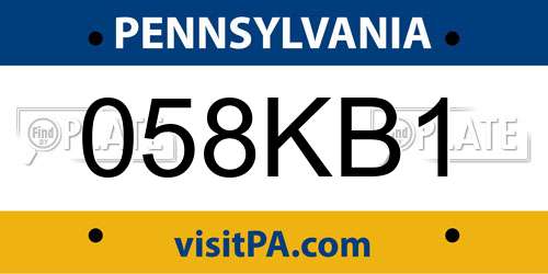 058KB1 Pennsylvania License Plate