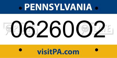 06260O2 Pennsylvania License Plate