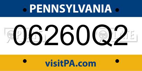 06260Q2 Pennsylvania License Plate