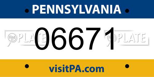 06671 Pennsylvania License Plate