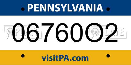 06760O2 Pennsylvania License Plate