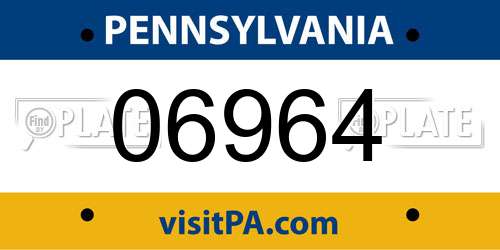06964 Pennsylvania License Plate