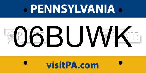 06BUWK Pennsylvania License Plate