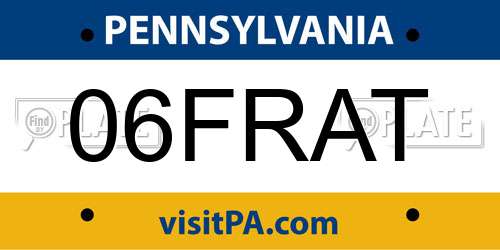 06FRAT Pennsylvania License Plate