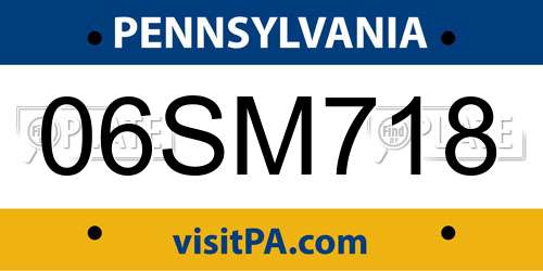06SM718 Pennsylvania License Plate