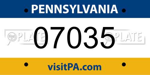 07035 Pennsylvania License Plate