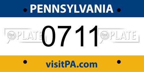 0711 Pennsylvania License Plate