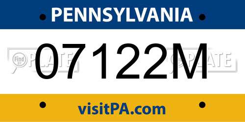 07122M Pennsylvania License Plate