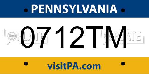 0712TM Pennsylvania License Plate