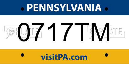 0717TM Pennsylvania License Plate