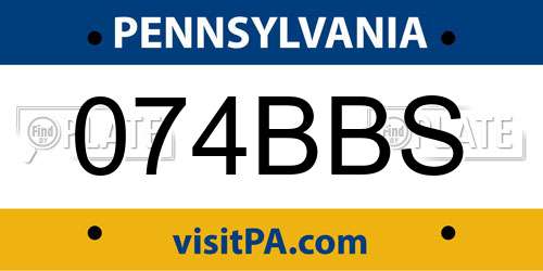 074BBS Pennsylvania License Plate
