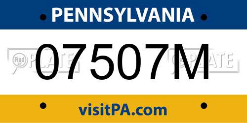 07507M Pennsylvania License Plate