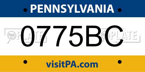 0775BC Pennsylvania License Plate