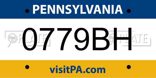 0779BH Pennsylvania License Plate
