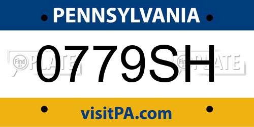 0779SH Pennsylvania License Plate