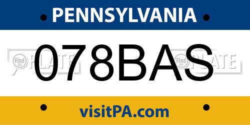 078BAS Pennsylvania License Plate