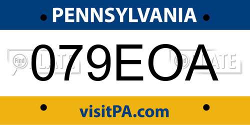 079EOA Pennsylvania License Plate