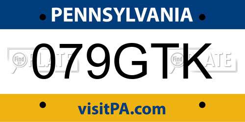 079GTK Pennsylvania License Plate