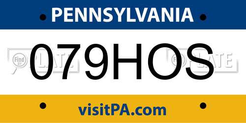 079HOS Pennsylvania License Plate
