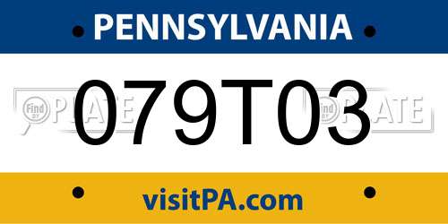079T03 Pennsylvania License Plate